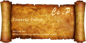 Cserny Petur névjegykártya